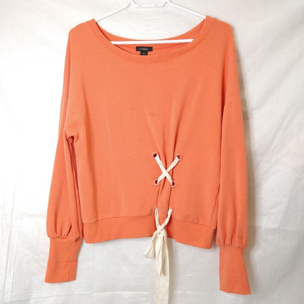 Halogen Lace Up Sweatshirt - Picture 2 of 9